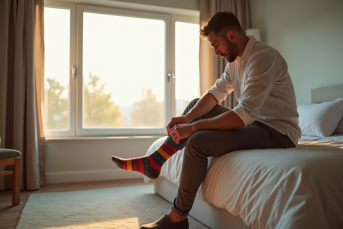 Mise en place des chaussettes par les personnes de grande taille : techniques et astuces
