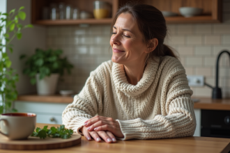 Femme appliquant une creme nourrissante sur ses mains sèches
